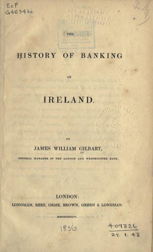 Cover for The history of banking in Ireland.