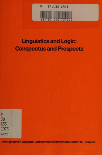 Cover for Linguistics and logic