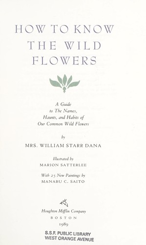 Cover for How to know the wild flowers