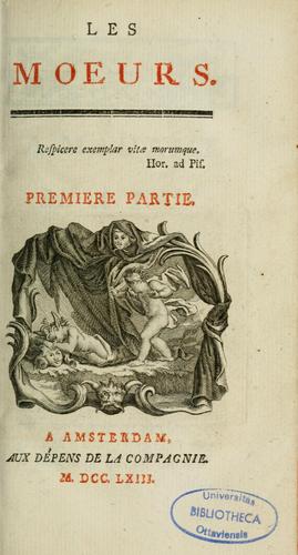 Cover for Les Moeurs