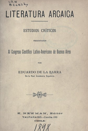 Cover for Literatura arcaica