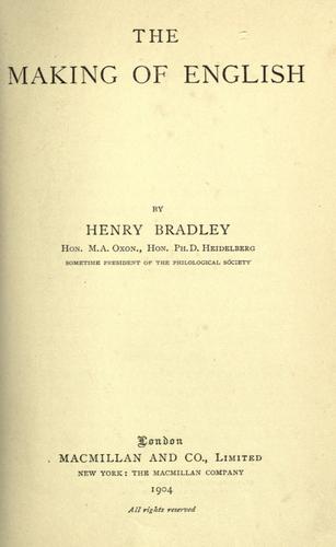 Cover for The making of English