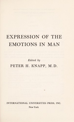 Cover for Expression of the emotions in man