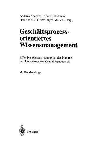 Cover for Geschäftsprozessorientiertes Wissensmanagement