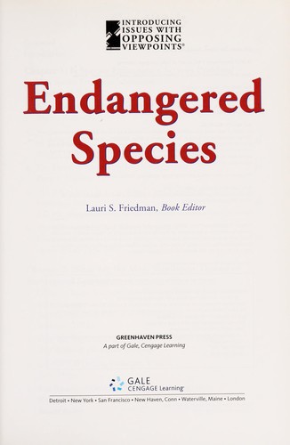 Cover for Endangered species