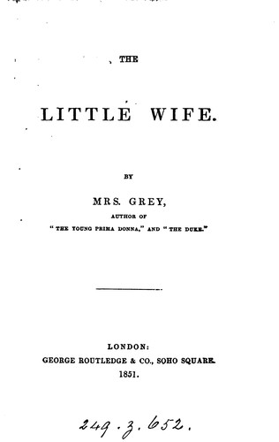 Cover for The little wife