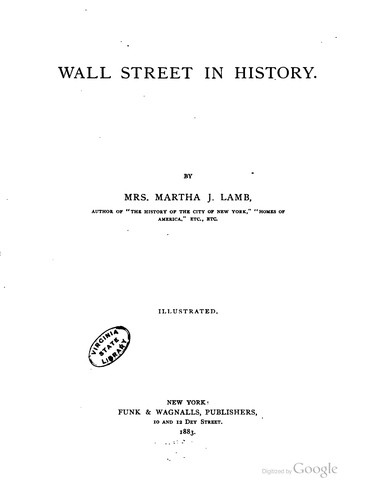 Cover for Wall Street in history