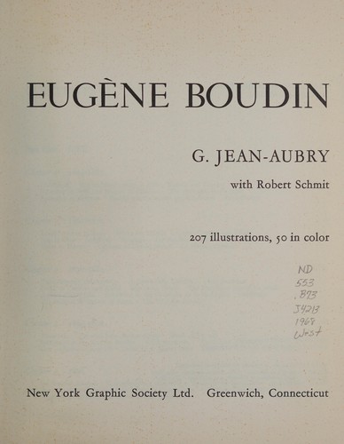 Cover for Eugène Boudin.