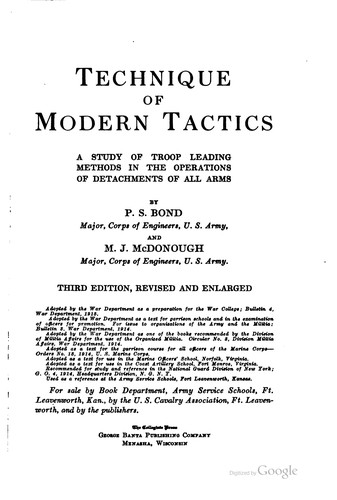 Cover for Technique of modern tactics