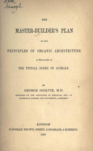 Cover for The Master-builder's plan