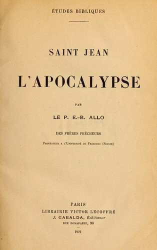 Cover for L'Apocalypse