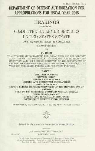 Cover for Department of Defense authorization for appropriations for fiscal year 2005
