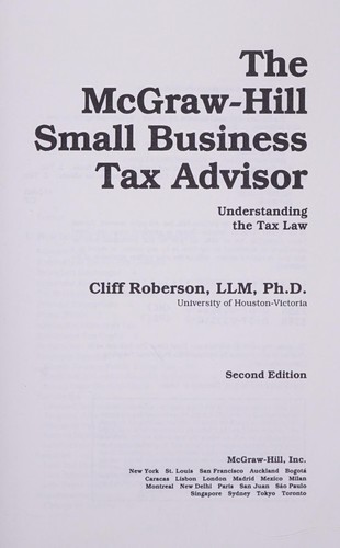 Cover for The McGraw-Hill small business tax advisor