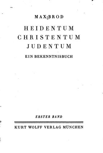 Cover for Heidentum, Christentum, Judentum