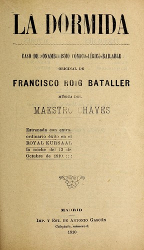 Cover for La dormida