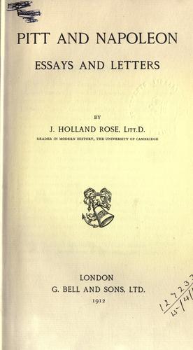 Cover for Pitt and Napoleon