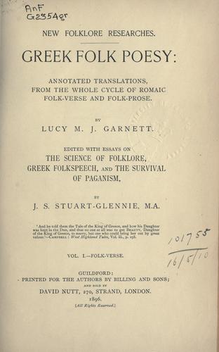 Cover for Greek folk poesy