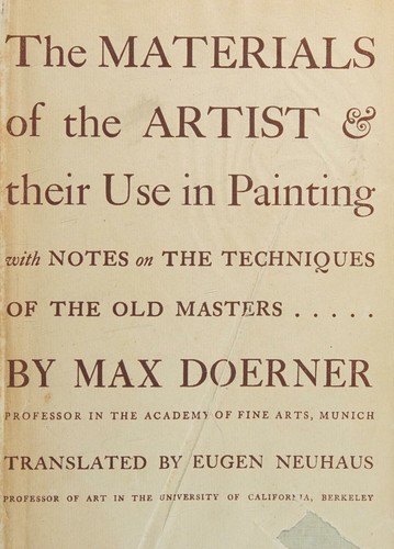 Cover for The Materials Of The Artist & their Use in Painting
