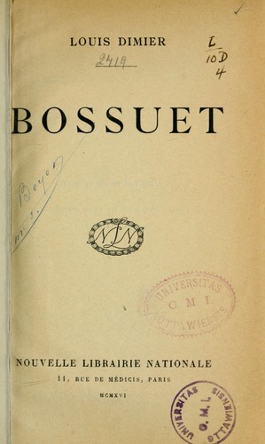 Cover for Bossuet