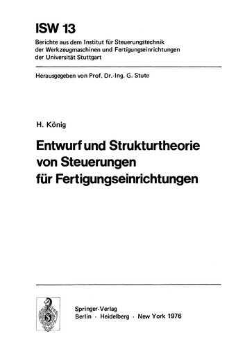 Cover for Entwurf und Strukturtheorie von Steuerungen für Fertigungseinrichtungen