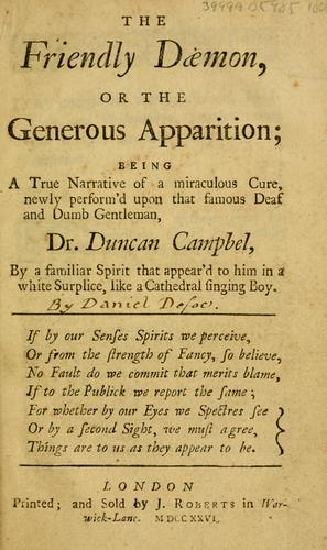Cover for The friendly daemon, or The generous apparition