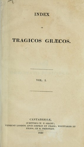 Cover for Index in tragicos graecos