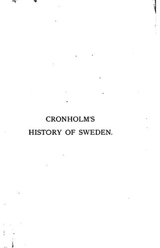 Cover for A history of Sweden from the earliest times to the present day.