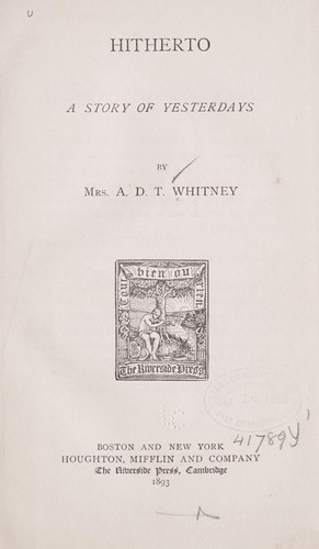 Cover for Hitherto