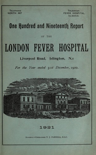 Cover for Report of the London Fever Hospital, Liverpool Road, Islington, for the year ending 31st December 1920