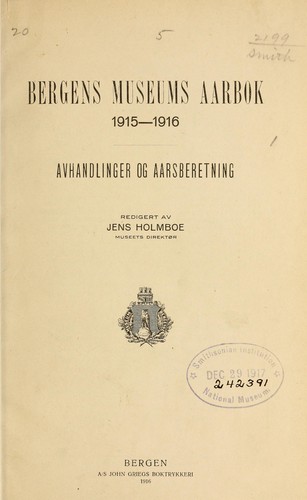 Cover for Bergens Museums aarbok