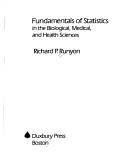 Cover for Fundamentals of statistics in the biological, medical, and health sciences