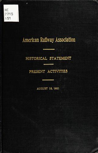 Cover for American railway association.
