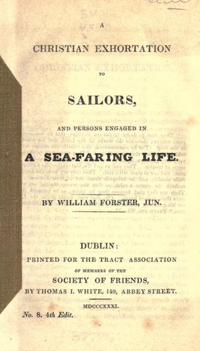 Cover for A Christian exhortation to sailors, and persons engaged in a sea-faring life.