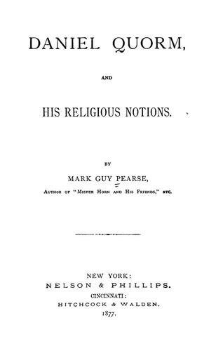 Cover for Daniel Quorm and his religious notions