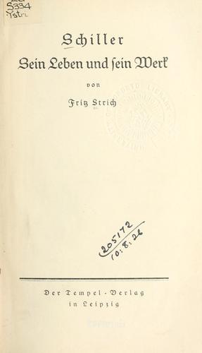 Cover for Schiller, sein Leben und sein Werk.