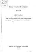 Cover for Von der Dekoration zur Narration