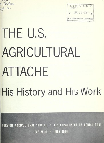 Cover for The U.S. agricultural attache
