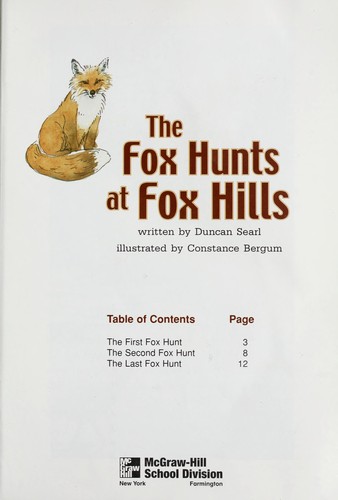 Cover for The fox hunts at Fox Hill