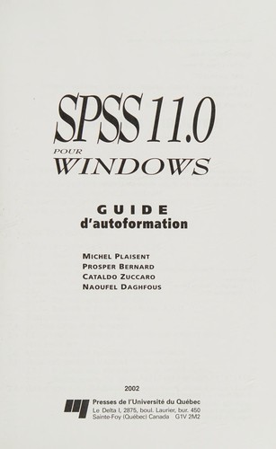Cover for SPSS 11.0 pour Windows