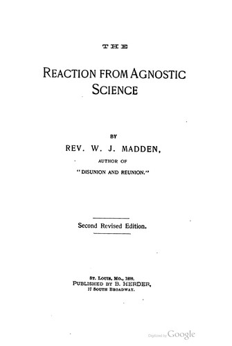 Cover for The reaction from agnostic science