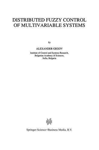 Cover for Distributed Fuzzy Control of Multivariable Systems