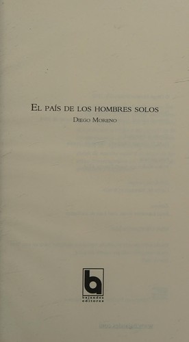 Cover for El pas de los hombres solos (Spanish Edition)