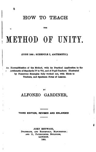 Cover for How to Teach the Method of Unity