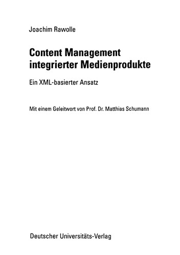 Cover for Content Management integrierter Medienprodukte