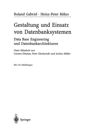 Cover for Gestaltung und Einsatz von Datenbanksystemen