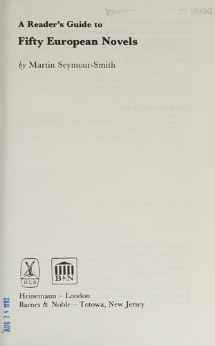 Cover for Fifty European Novels