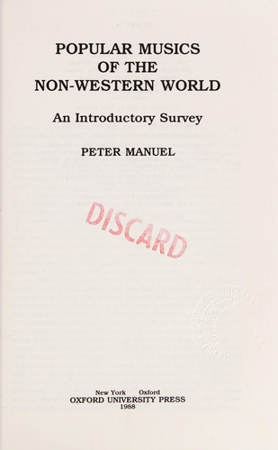 Cover for Popular musics of the non-western world