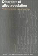 Cover for Disorders of affect regulation