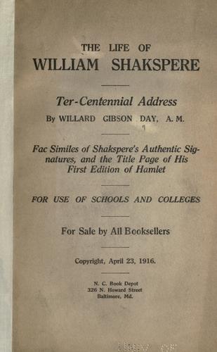 Cover for The life of William Shakspere