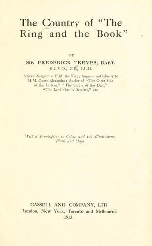 Cover for The country of "The ring and the book,"